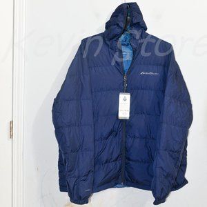 NWT Eddie Bauer Men's Down Hooded Jacket‎ BLue